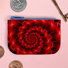 Glossy Red Spiral Fractal Mini Coin Purse from ArtsNow.com Front