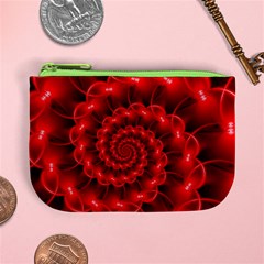 Glossy Red Spiral Fractal Mini Coin Purse from ArtsNow.com Front