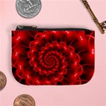 Glossy Red Spiral Fractal Mini Coin Purse