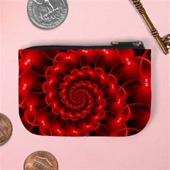 Glossy Red Spiral Fractal Mini Coin Purse from ArtsNow.com Back