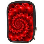 Glossy Red Spiral Fractal Compact Camera Leather Case