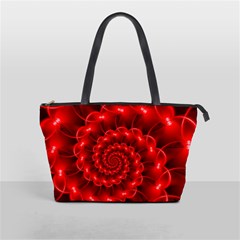 Glossy Red Spiral Fractal Classic Shoulder Handbag from ArtsNow.com Front