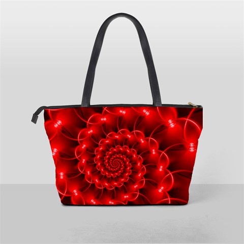 Glossy Red Spiral Fractal Classic Shoulder Handbag from ArtsNow.com Back