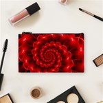 Glossy Red Spiral Fractal Cosmetic Bag (Small)