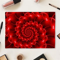 Glossy Red Spiral Fractal Cosmetic Bag (XL) from ArtsNow.com Front