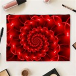 Glossy Red Spiral Fractal Cosmetic Bag (XL)