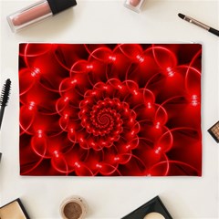 Glossy Red Spiral Fractal Cosmetic Bag (XL) from ArtsNow.com Back