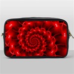 Glossy Red Spiral Fractal Toiletries Bag (One Side)