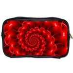 Glossy Red Spiral Fractal Toiletries Bag (Two Sides)