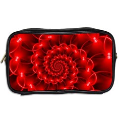 Glossy Red Spiral Fractal Toiletries Bag (Two Sides) from ArtsNow.com Back