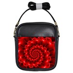 Glossy Red Spiral Fractal Girls Sling Bag