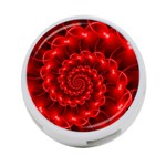 Glossy Red Spiral Fractal 4-Port USB Hub (One Side)