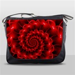 Glossy Red Spiral Fractal Messenger Bag