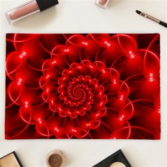 Glossy Red Spiral Fractal Cosmetic Bag (XXL) from ArtsNow.com Back