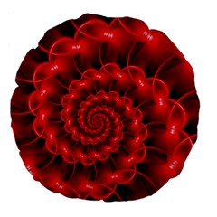 Glossy Red Spiral Fractal Large 18  Premium Round Cushion  from ArtsNow.com Front