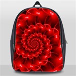 Glossy Red Spiral Fractal School Bag (XL)