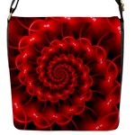 Glossy Red Spiral Fractal Flap Closure Messenger Bag (S)