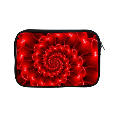 Glossy Red Spiral Fractal Apple iPad Mini Zipper Case from ArtsNow.com Front