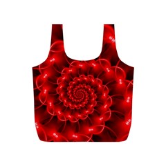 Glossy Red Spiral Fractal Full Print Recycle Bag (S) from ArtsNow.com Front