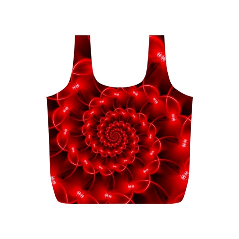 Glossy Red Spiral Fractal Full Print Recycle Bag (S) from ArtsNow.com Back