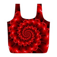 Glossy Red Spiral Fractal Full Print Recycle Bag (L) from ArtsNow.com Back