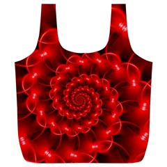 Glossy Red Spiral Fractal Full Print Recycle Bag (XL) from ArtsNow.com Front