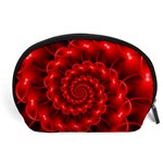 Glossy Red Spiral Fractal Accessory Pouch (Large)