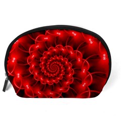 Glossy Red Spiral Fractal Accessory Pouch (Large) from ArtsNow.com Back