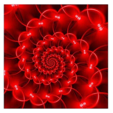 Glossy Red Spiral Fractal Large Satin Scarf (Square) from ArtsNow.com Front