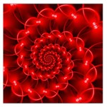 Glossy Red Spiral Fractal Large Satin Scarf (Square)