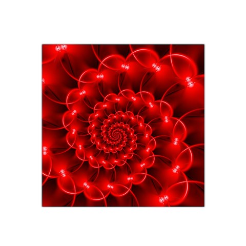 Glossy Red Spiral Fractal Satin Bandana Scarf from ArtsNow.com Front