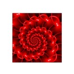 Glossy Red Spiral Fractal Satin Bandana Scarf