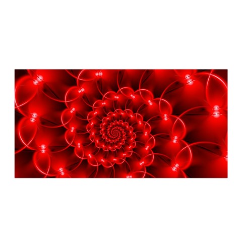 Glossy Red Spiral Fractal Satin Wrap from ArtsNow.com Front