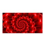 Glossy Red Spiral Fractal Satin Wrap