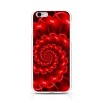 Glossy Red Spiral Fractal Apple iPhone 6/6S Silicone Case (Transparent)