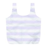 Horizontal Stripes - White and Pastel Violet Full Print Recycle Bag (L)