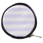 Horizontal Stripes - White and Pastel Violet Mini Makeup Bag