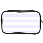 Horizontal Stripes - White and Pastel Violet Toiletries Bag (Two Sides)