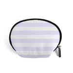 Horizontal Stripes - White and Pastel Violet Accessory Pouch (Small)