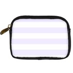 Horizontal Stripes - White and Pastel Violet Digital Camera Leather Case