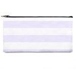 Horizontal Stripes - White and Pastel Violet Pencil Case