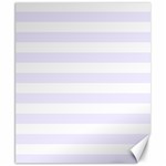 Horizontal Stripes - White and Pastel Violet Canvas 8  x 10 