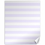 Horizontal Stripes - White and Pastel Violet Canvas 11  x 14 