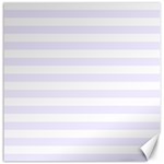 Horizontal Stripes - White and Pastel Violet Canvas 12  x 12 