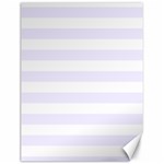 Horizontal Stripes - White and Pastel Violet Canvas 12  x 16 