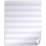 Horizontal Stripes - White and Pastel Violet Canvas 16  x 20 