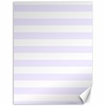 Horizontal Stripes - White and Pastel Violet Canvas 18  x 24 