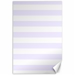 Horizontal Stripes - White and Pastel Violet Canvas 20  x 30 