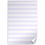 Horizontal Stripes - White and Pastel Violet Canvas 24  x 36 