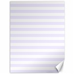 Horizontal Stripes - White and Pastel Violet Canvas 36  x 48 